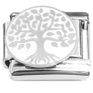Tree of Life on White Italian Charm