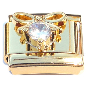 Bling and Bow Gold Base Italian Charm