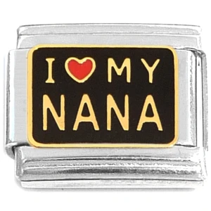 I Love My Nana Black Italian Charm