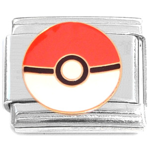 Pokeball Red White Italian Charm