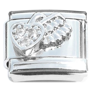 Bling Heart Wings Italian Charm