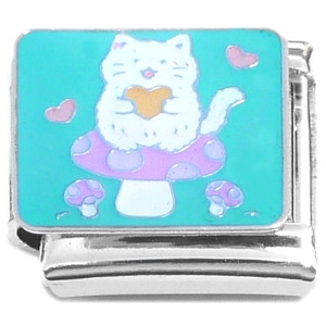 Cat Hearts Mushrooms Italian Charm