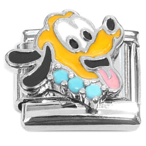 Cartoon Dog Bling Italian Charm