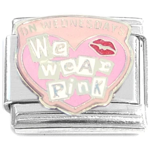 On Wednesdays We Wear Pink Italian Charm