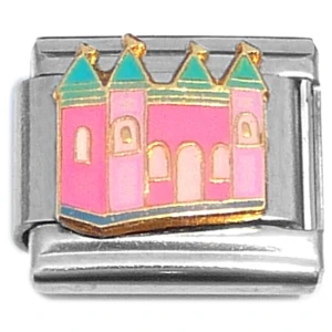 Pink Castle Fantasy Italian Charm