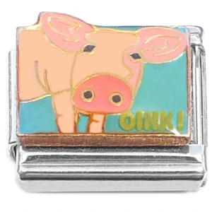 Pink Pig Oink Italian Charm