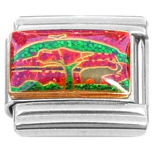 Tree Animal Safari Sparkle Italian Charm