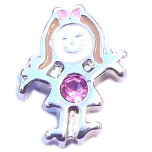 October Girl Silvertone Floating Locket Charm October Girl Silvertone Floating Locket Charm