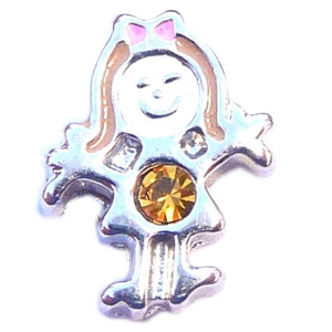 November Girl Silvertone Floating Locket Charm November Girl Silvertone Floating Locket Charm