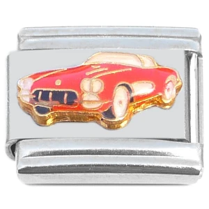 Vintage Red Sports Car Driving Italian Charm