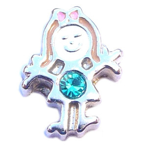 December Girl Silvertone Floating Locket Charm December Girl Silvertone Floating Locket Charm