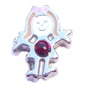 January Girl Silvertone Floating Locket Charm January Girl Silvertone Floating Locket Charm