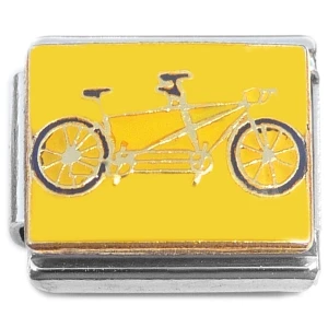 Tandem Bike Yellow Italian Charm
