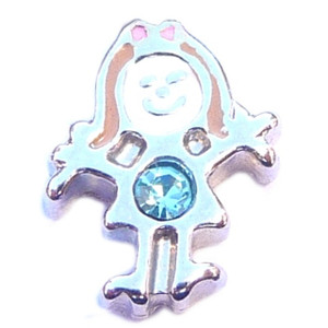 March Girl Silvertone Floating Locket Charm March Girl Silvertone Floating Locket Charm