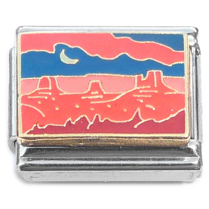 Moon Sky Desert Scene Mountains Italian Charm