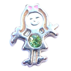August Girl Silvertone Floating Locket Charm August Girl Silvertone Floating Locket Charm