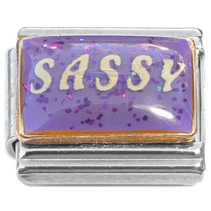 Sassy Purple Sparkle Italian Charm