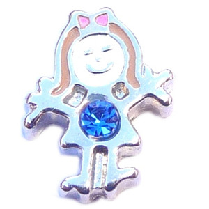 September Girl Silvertone Floating Locket Charm September Girl Silvertone Floating Locket Charm