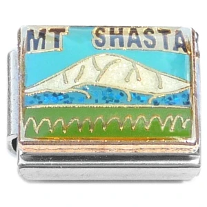 Snowy Mount Shasta Green Grass Italian Charm