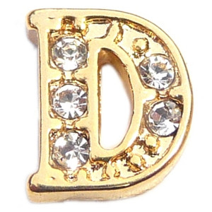 Fancy Goldtone Letter D Floating Locket Charm Fancy Goldtone Letter D Floating Locket Charm