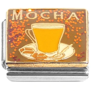 Mocha Coffee Drink Glitter Italian Charm
