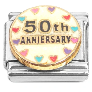 Fiftieth Anniversary 50th Italian Charm