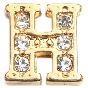 Fancy Goldtone Letter H Floating Locket Charm Fancy Goldtone Letter H Floating Locket Charm