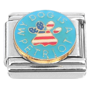 Blue My Dog is a Petriot Patriotic Italian Charm