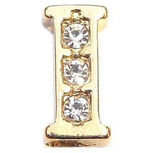 Fancy Goldtone Letter I Floating Locket Charm Fancy Goldtone Letter I Floating Locket Charm