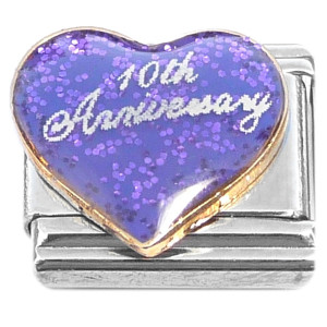 Purple Tenth Anniversary 10th Italian Charm