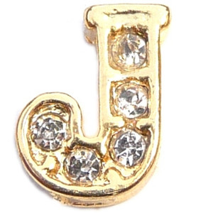 Fancy Goldtone Letter J Floating Locket Charm Fancy Goldtone Letter J Floating Locket Charm