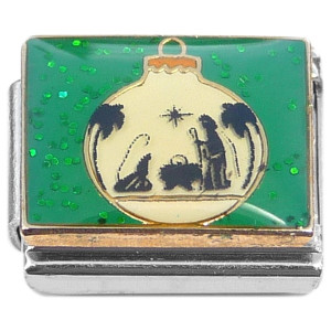 Jesus Nativity Star Green Ornament Italian Charm