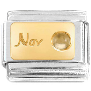 November Little Round Bling Italian Charm