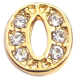 Fancy Goldtone Letter O Floating Locket Charm Fancy Goldtone Letter O Floating Locket Charm