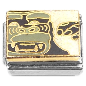 Gorilla Face on White Italian Charms
