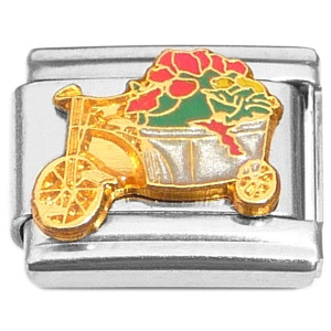 Bike Cart Flowers Italian Charm