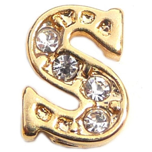 Fancy Goldtone Letter S Floating Locket Charm Fancy Goldtone Letter S Floating Locket Charm