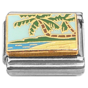Beach Setting Palm Trees Ocean Italian Charms