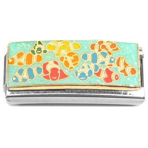 Colorful Tropical Fish Swimming Superlink Italian Charm