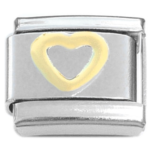 Raised Gold Heart Italian Charm