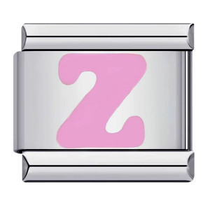 Pink Letter Z Italian Charm