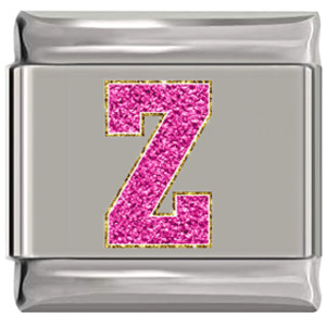 Sparkle Pink Letter Z Italian Charm