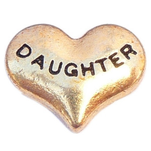 Daughter Goldtone Heart Floating Locket Charm Daughter Goldtone Heart Floating Locket Charm