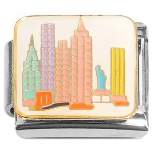 New York Skyline Statue of Liberty Italian Charm