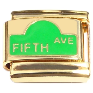 Fifth Ave New York Gold Base Italian Charm