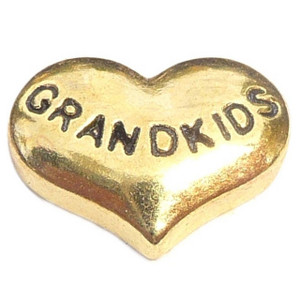 Grandkids Goldtone Heart Floating Locket Charm Grandkids Goldtone Heart Floating Locket Charm