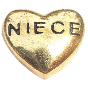 Niece Goldtone Heart Floating Locket Charm Niece Goldtone Heart Floating Locket Charm
