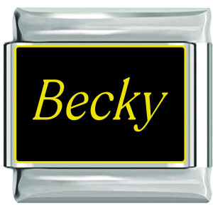 Becky Name Black Italian Charm