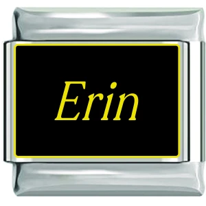 Erin Name Black Italian Charm