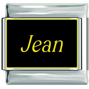 Jean Name Black Italian Charm
